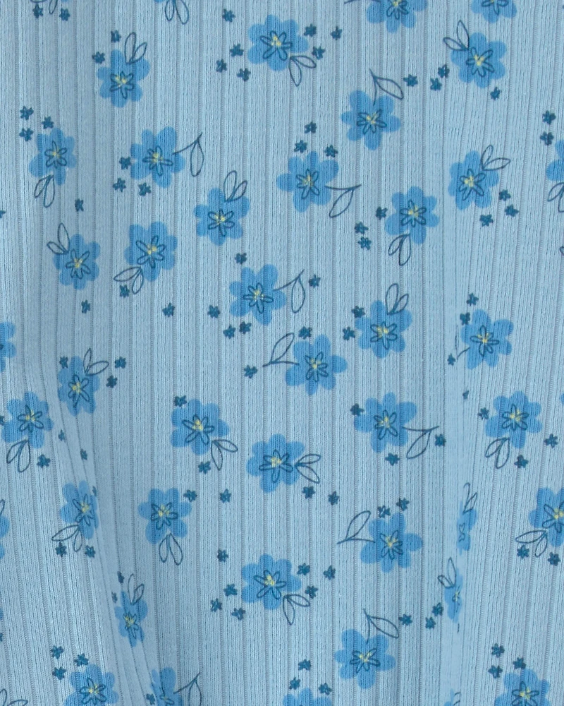 Baby Girl 2-Piece Flower Top & Pant Set – Blue