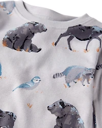 Kid Organic Cotton Pyjamas Midnight Forest Print