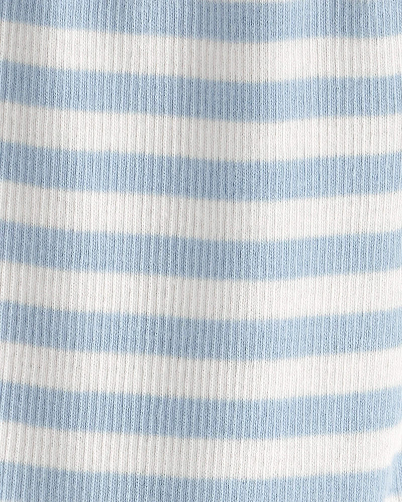 Baby Organic Cotton Striped Footed Pants