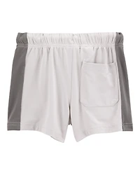 Toddler Striped Pull-On Knit Shorts - Grey