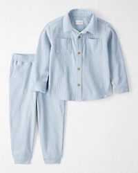 Toddler Boy 2-Piece Organic Cotton Waffle Knit Set