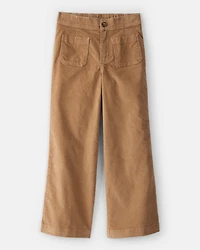 Girls Corduroy Wide-Leg Pants - Brown