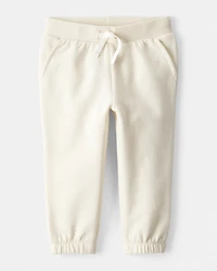 Baby Girl DayDream Fleece Drawstring Joggers - White