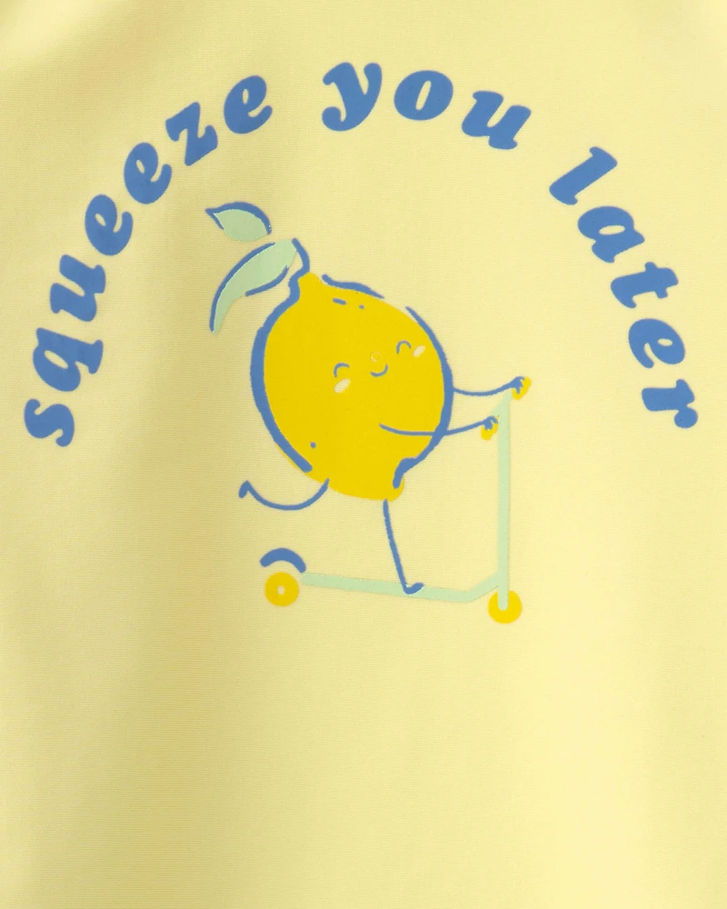 Baby Boy 2-Piece Lemon Rashguard Swimsuit Set - Yellow/Blue
