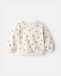 Baby Soccer French Terry Pullover Sweatshirt - Cream