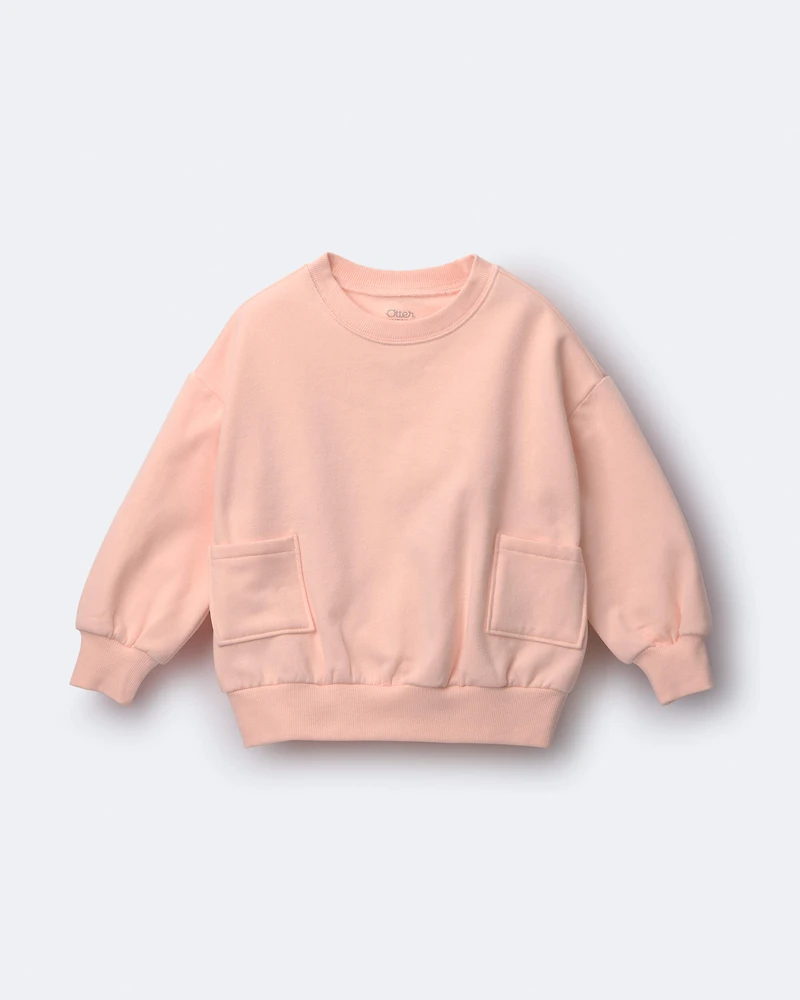 Toddler Otter Sweatshirt™ with Pockets - Light Pink