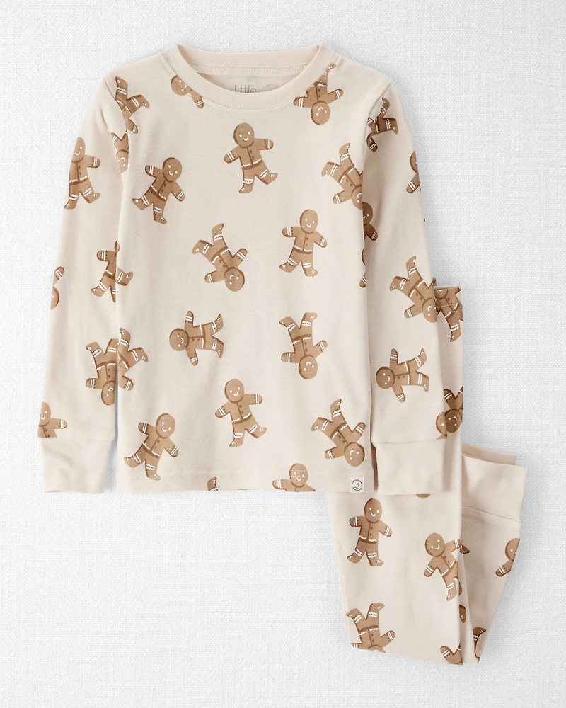 Toddler Organic Cotton Pyjamas Set Gingerbread Man Print