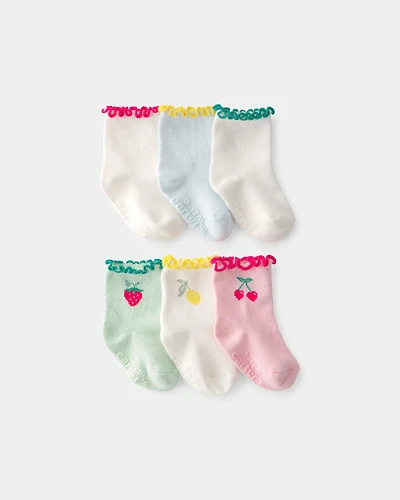 Baby Girl 6-Pack Fruit Crew Socks