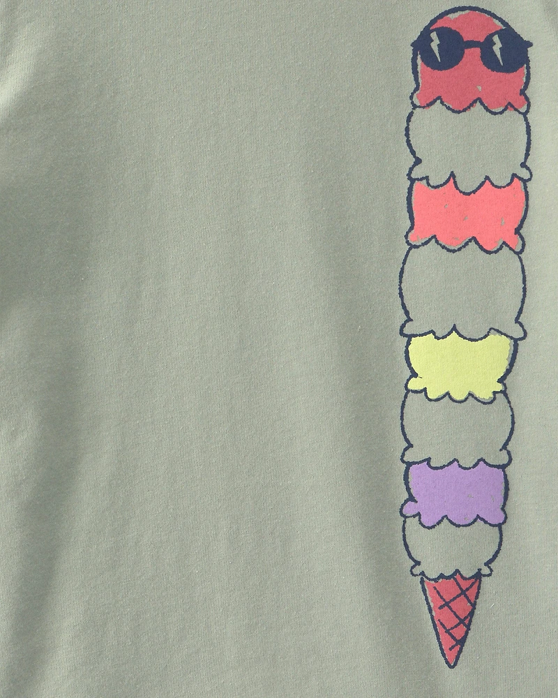 Toddler Ice Cream Chill Graphic Tee - Green