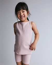 Toddler Girl Ribbed Playtime Tank - Rose