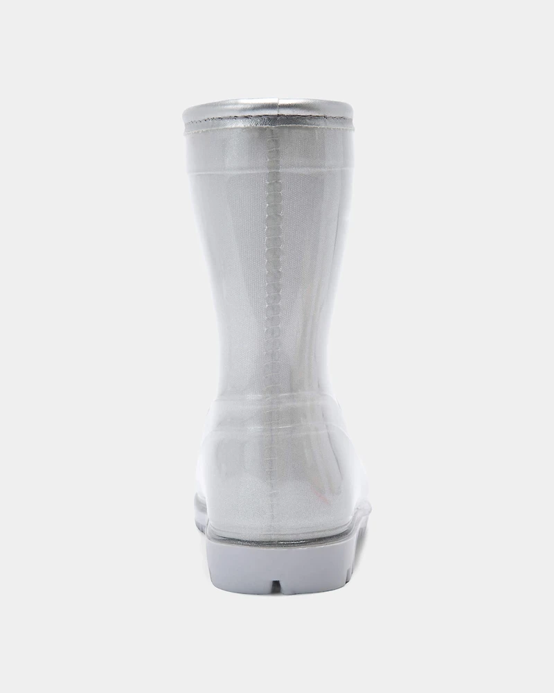 Toddler Girl Rain Boots - Silver