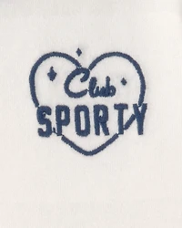 Baby Girl 'Club Sporty' Top - Ivory