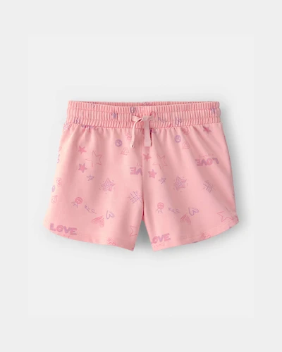 Girls Star French Terry Shorts - Pink