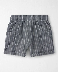 Toddler Boy 2-Piece Organic Cotton Gauze Short Set Cream