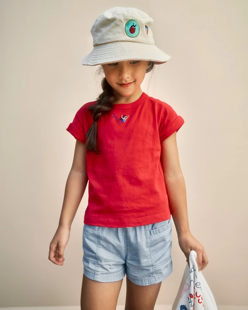 Toddler Girl Chambray Shorts - Blue