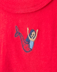 Toddler Girl Mermaid Top - Red
