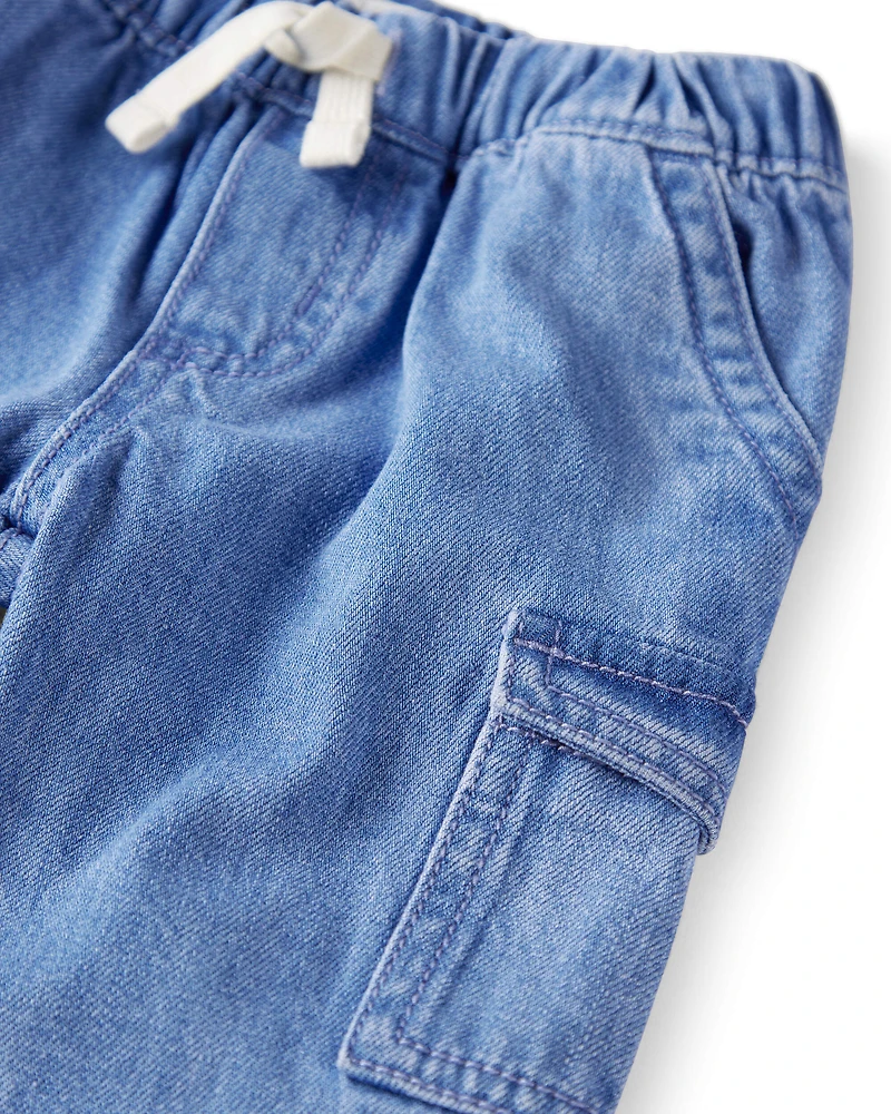 Baby Organic Cotton Chambray Cargo Pants