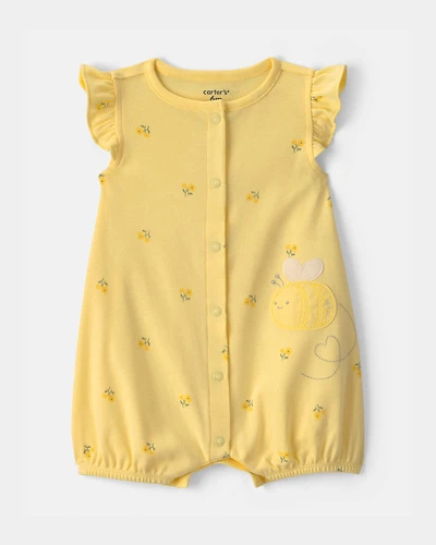 Baby Girl Bee Romper - Yellow