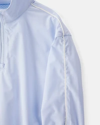 Girls Long-Sleeve Quarter-Zip Windbreaker - Blue