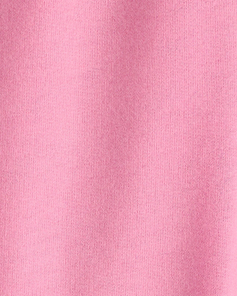 Baby Girl French Terry Wide-Leg Active Pants - Pink