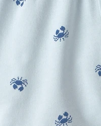 Toddler Boy 2-Piece Crab Short-Sleeve Top & Short Set - Blue