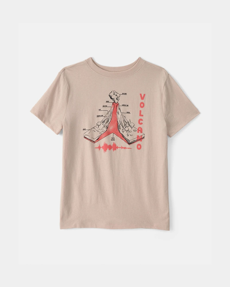 Kids Volcano Graphic Tee - Brown