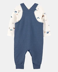 Baby 2-Piece Long-Sleeve Tee & Thermal Coverall Set