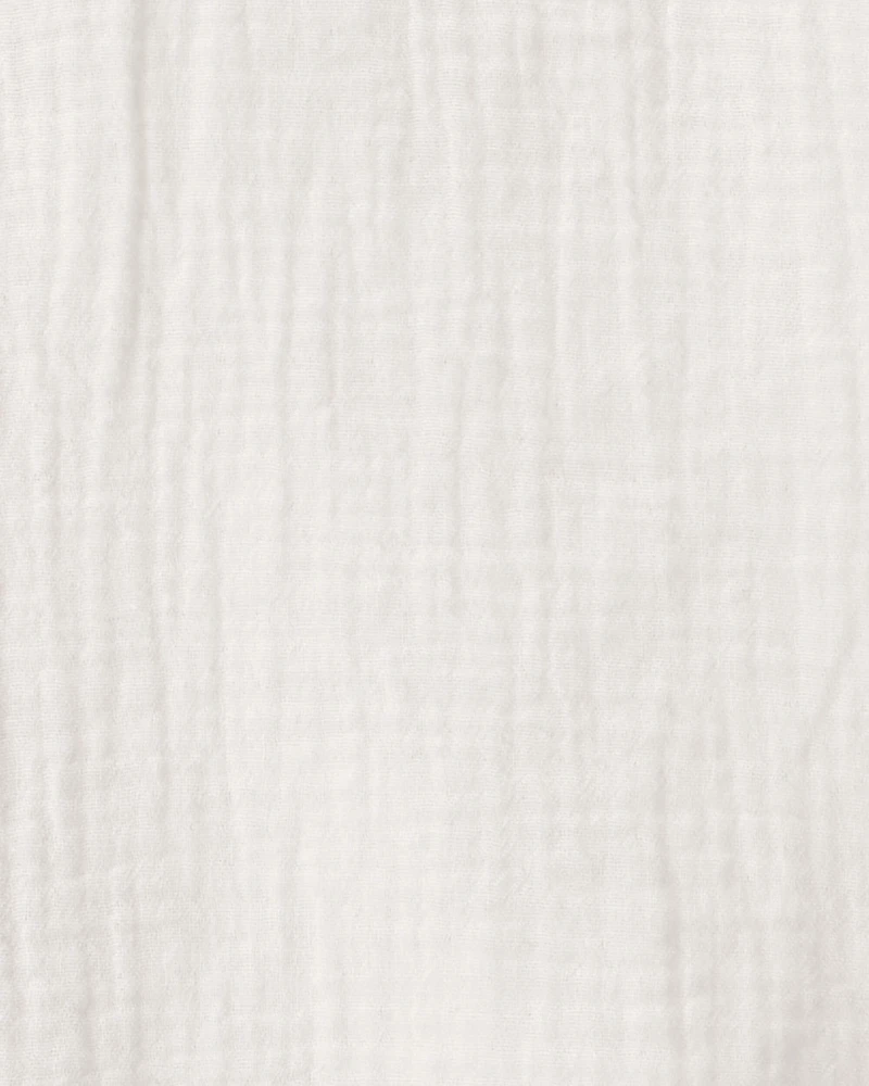 Boys 2-Piece Organic Cotton Gauze Short Set Cream