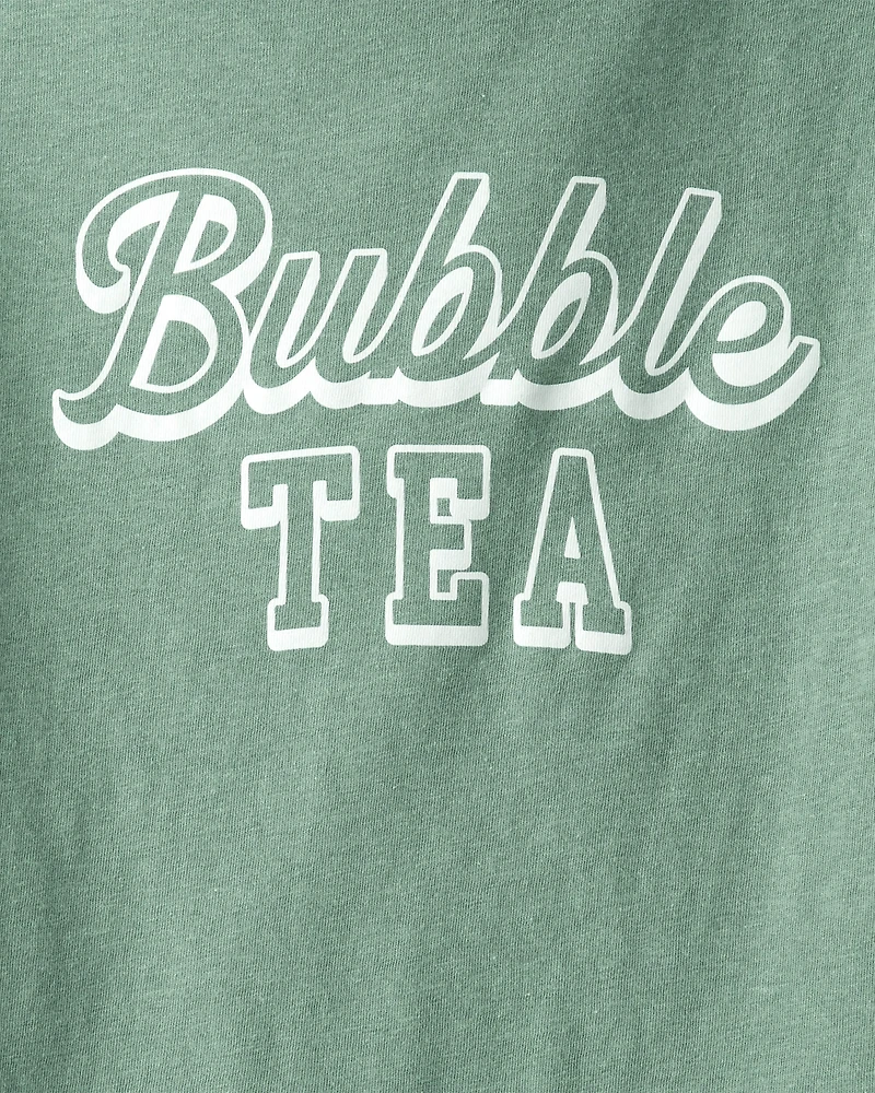 Girls Bubble Tea Long-Sleeve Graphic Tee - Green