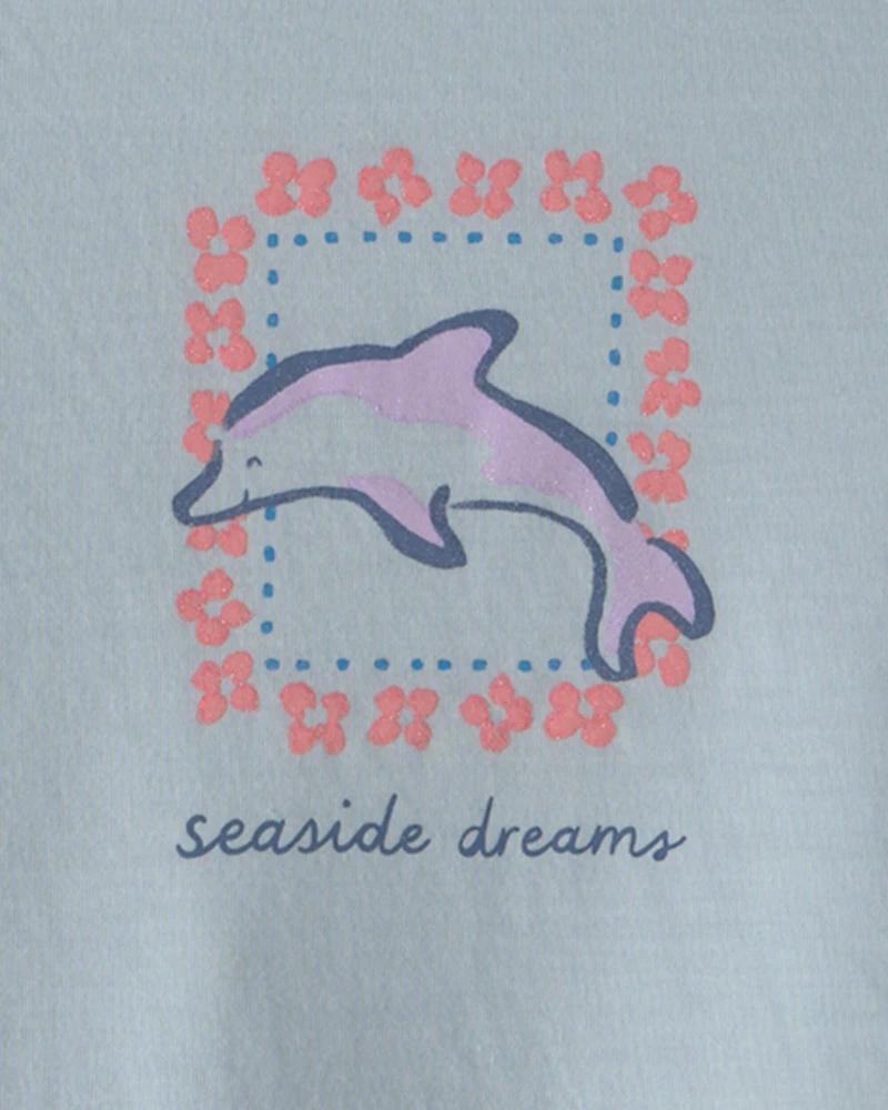 Girls 2-Piece Dolphin Sleeveless Pyjama Set - Blue