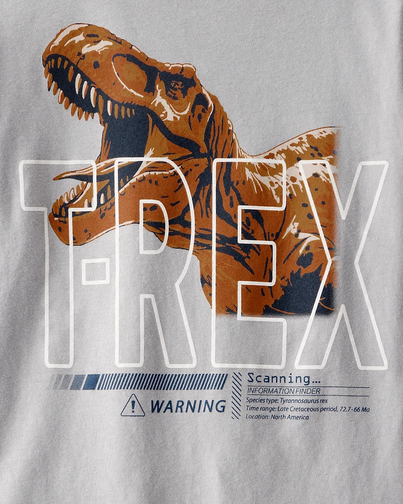 Boys Long-Sleeve T-Rex Tee - Grey