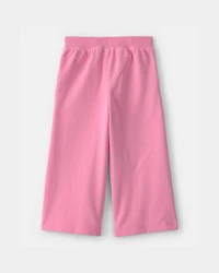 Toddler Girl French Terry Wide-Leg Pants - Pink