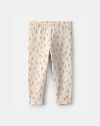 Baby Girl Dots Pull-On Stretch Leggings - Cream