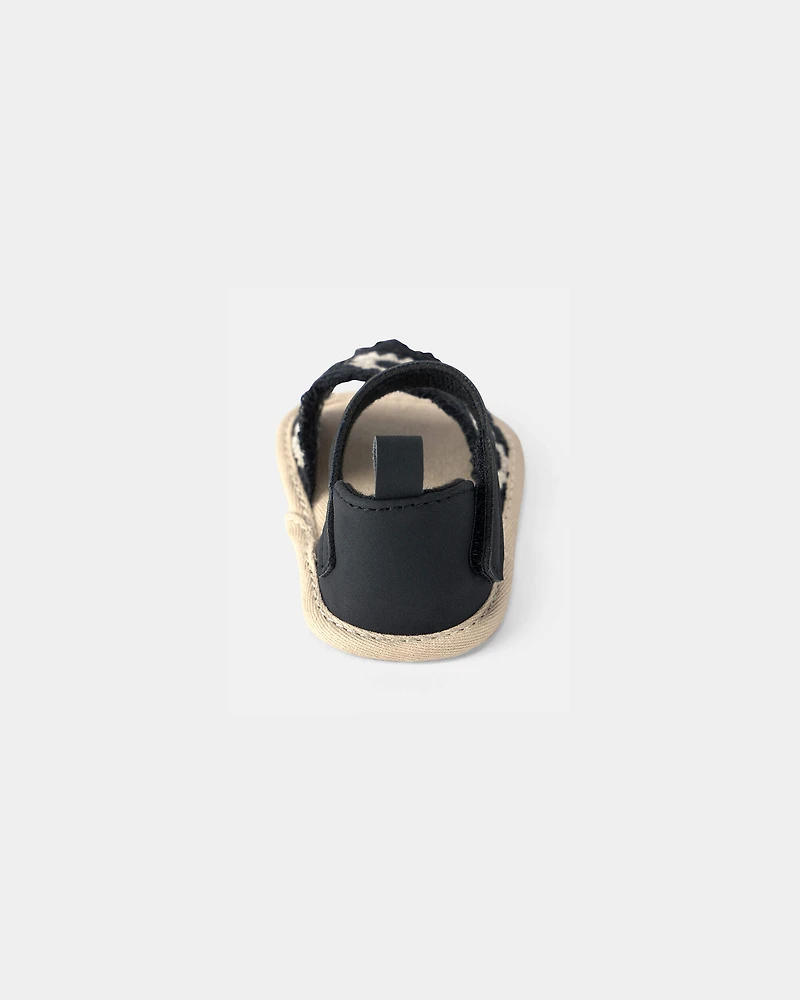 Baby Girl Crochet Sandals - Black