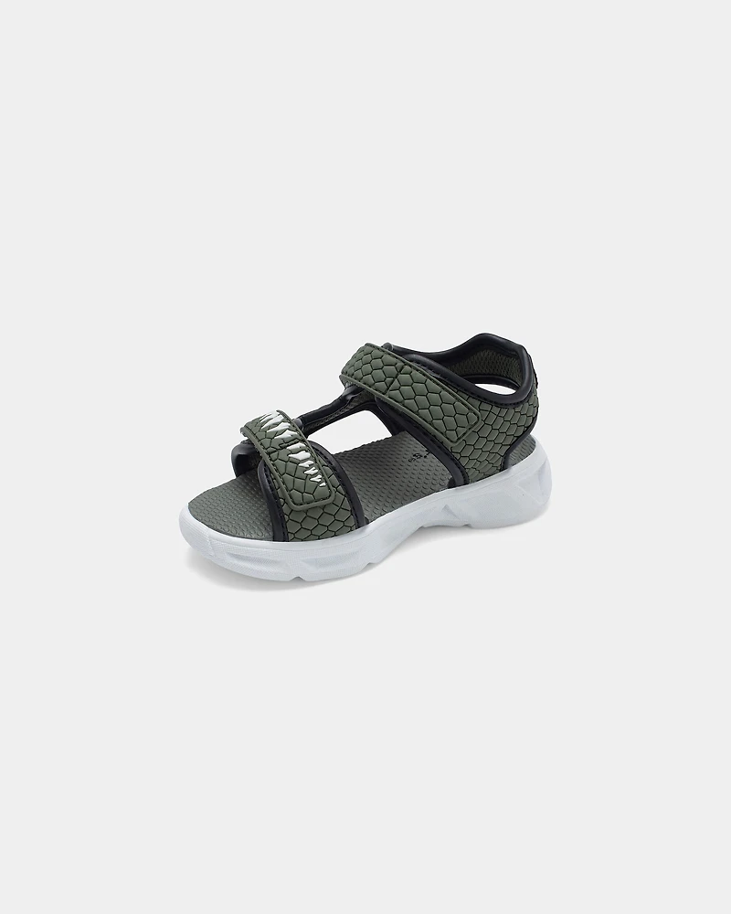 Toddler Boy Aligator Light Up Sandals - Green
