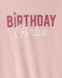 Toddler Girl 'Birthday Girlie' Graphic Tee - Pink