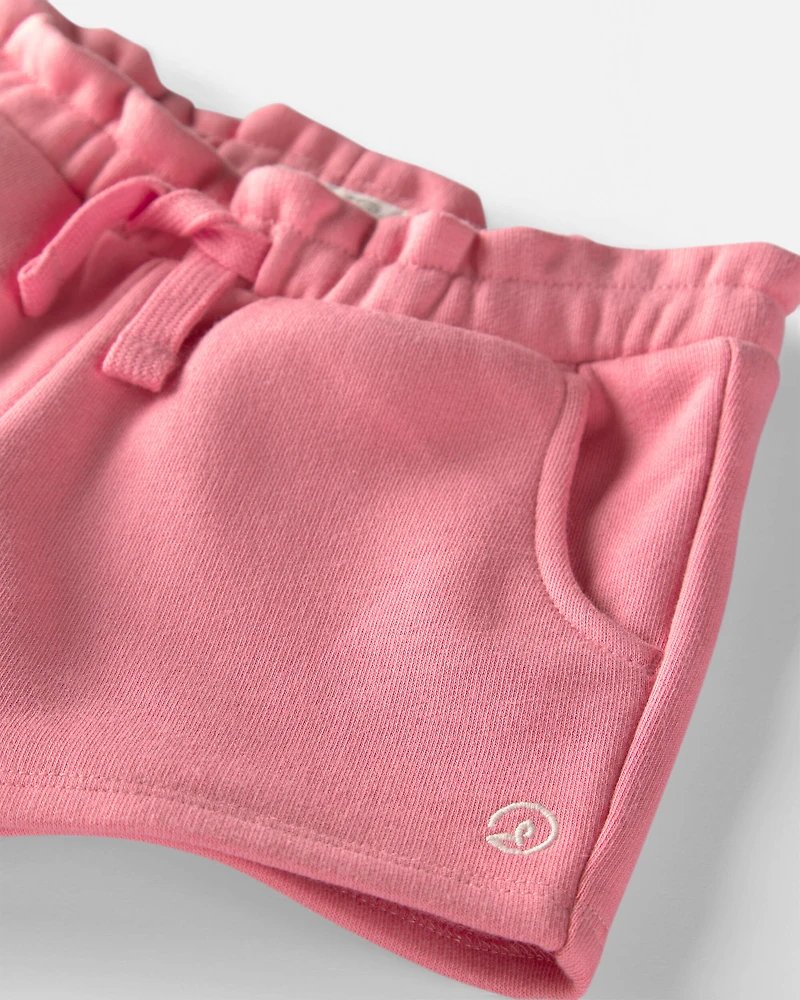 Toddler Girl Knit Shorts Made with Organic Cotton