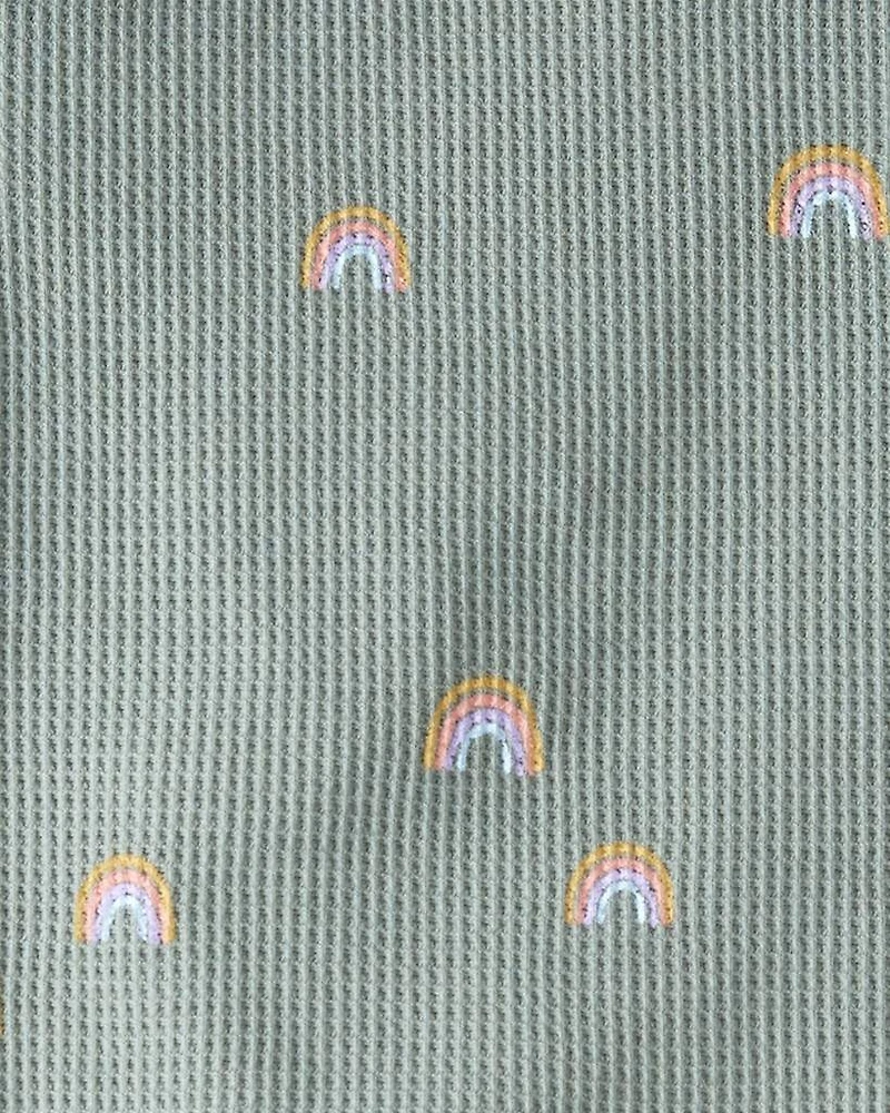 Toddler Organic Cotton Waffle Knit Set Magical Rainbow Print