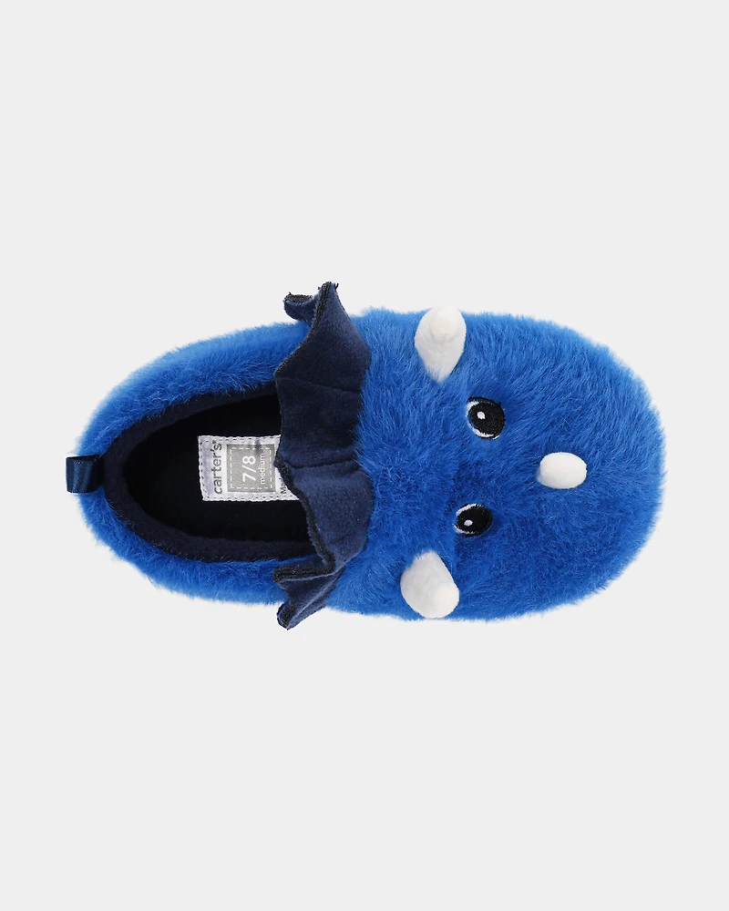 Toddler Boy Dinosaur Slippers - Blue