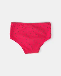 Girls 7-Pack Pink Strawberry Brief Underwear