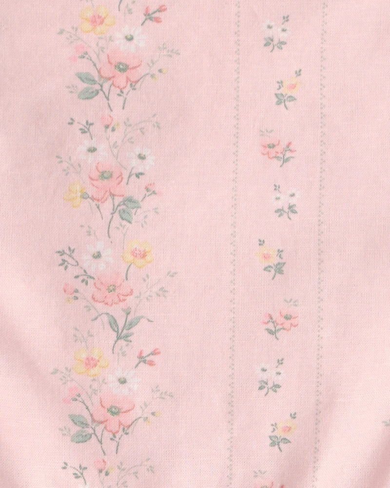 Girls Ruffle Dress Made with Organic Cotton Spring Garden Print