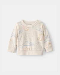 Baby Animal Friends Terry Pullover Sweatshirt - Cream
