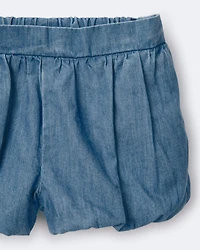 Toddler Girl Bubble Short Chambray - Blue
