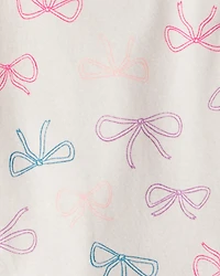 Baby Girl 3-Piece Bow Heart Print Long-Sleeve Dress Set - Orange