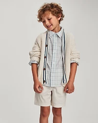 Boys Plaid Button-Down Shirt - Blue