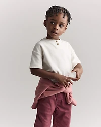 Toddler Boy Short-Sleeve Pocket Henley Tee - Cream