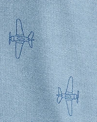Baby Boy Airplane French Terry Long-Sleeve Tee & Pant Set - Blue