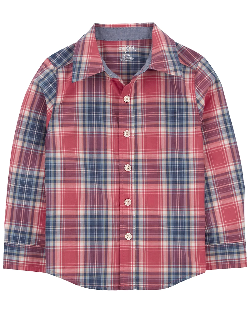 Toddler Plaid Button-Front Shirt