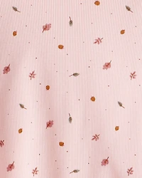 Baby Girl 2-Piece Leaf Print Cotton Long-Sleeve Tee & Pant Set - Pink