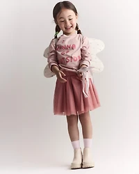 Toddler Girl 2-Pack Glitter Crown & Wand Set - Pink